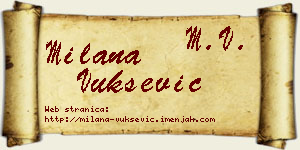 Milana Vukšević vizit kartica